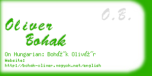 oliver bohak business card